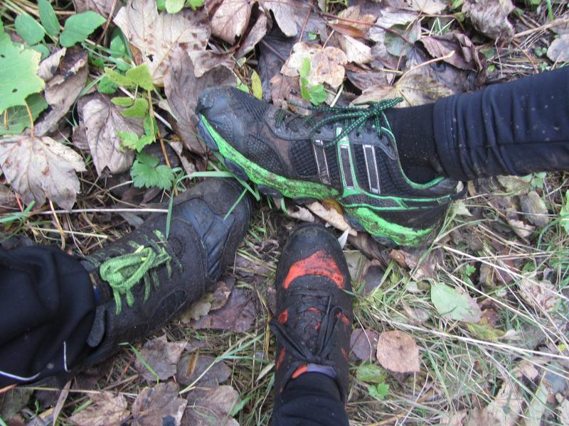 Mucky shoes at the end of a winter fell run